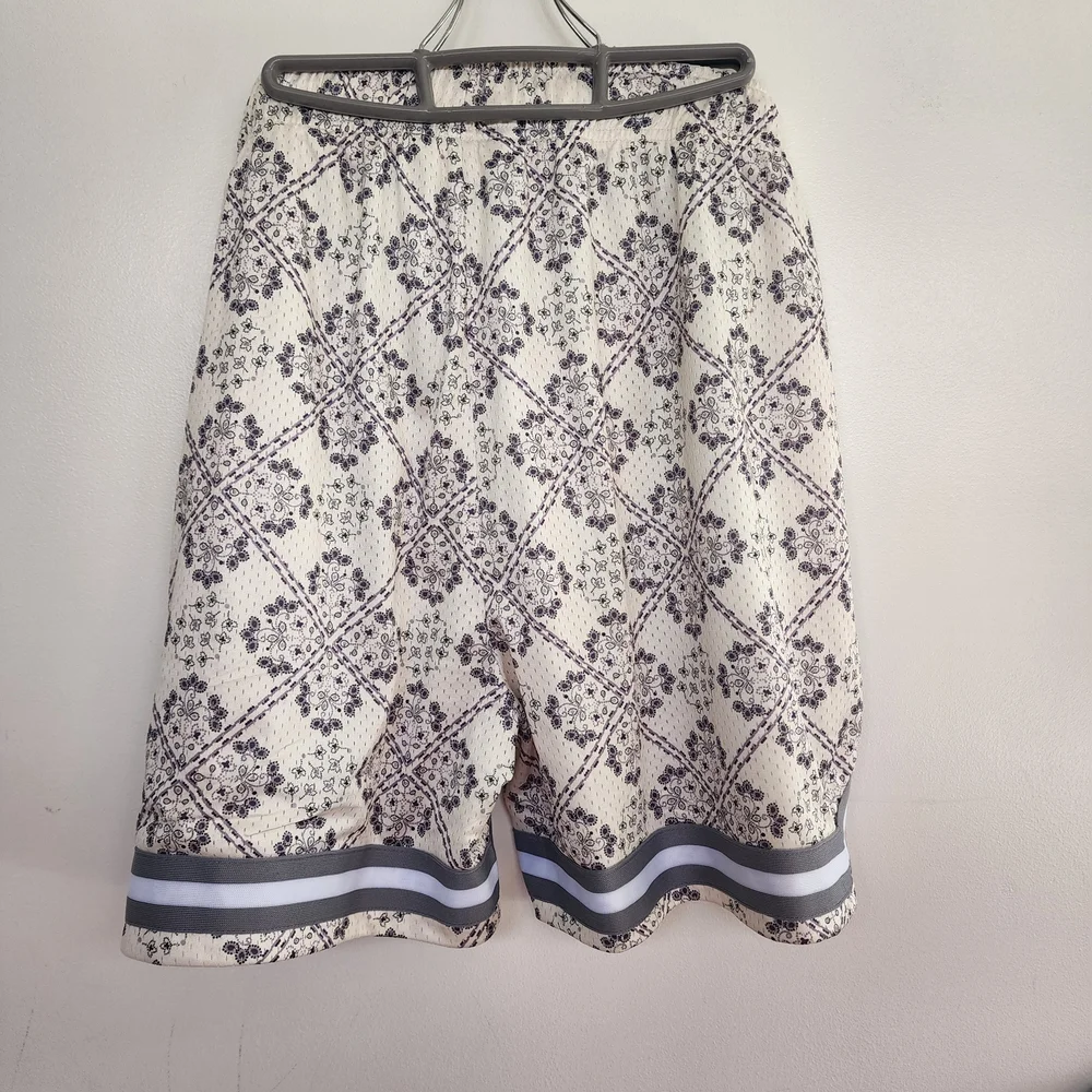 Aeropostale Mens 2xl Floral Diamond Print Mesh Shorts Surf Athleisure Boho